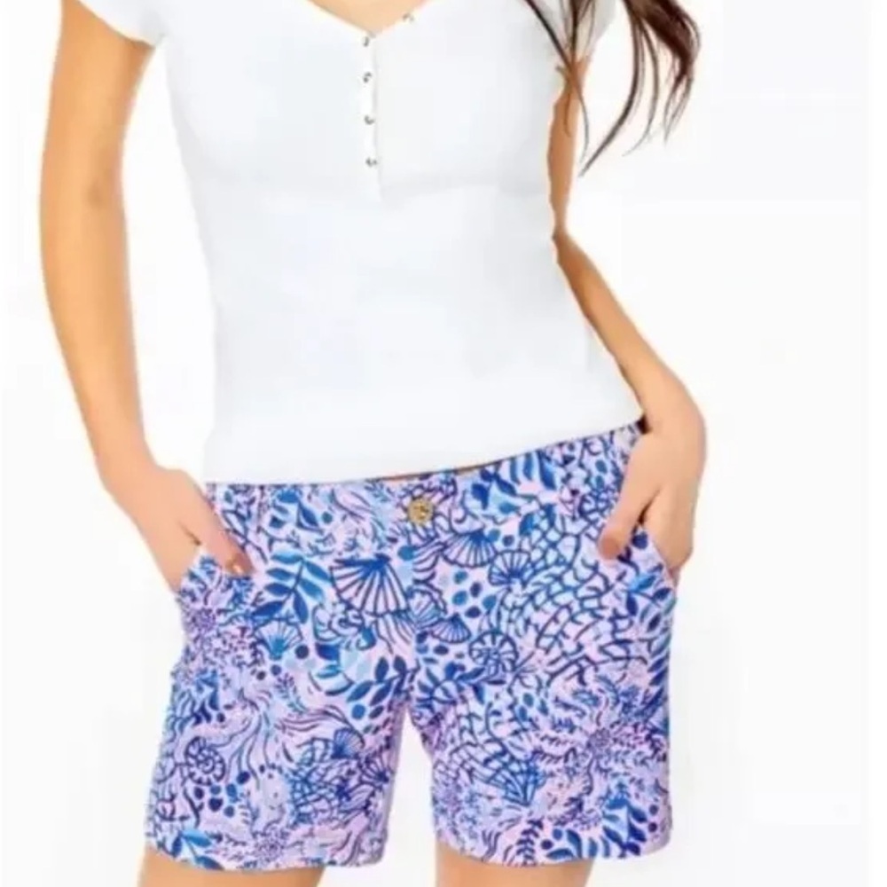 Lilly Pulitzer Jayne knit short Calla Lilly Pink High Tide Good Vibes size 8 NWT